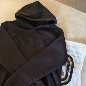 Overtime - Youth Boy Embossed Hoodie- solid black size XL (youth). NWOT